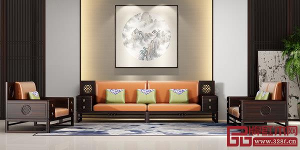 雍博堂紅木黑酸枝新中式《和潤沙發(fā)》