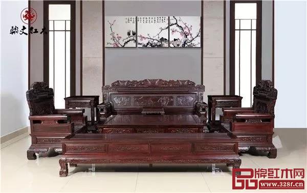 翰文紅木：招財(cái)進(jìn)寶沙發(fā)113七件套