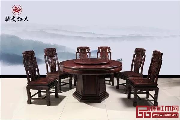 翰文紅木：全素面通板圓臺(tái)