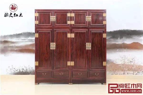 翰文紅木：素面頂箱柜