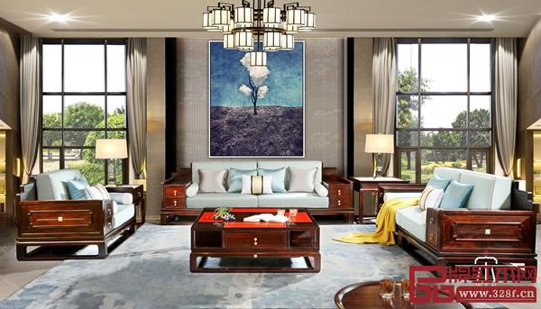 新中式家具——東成紅木《望岳沙發(fā)》