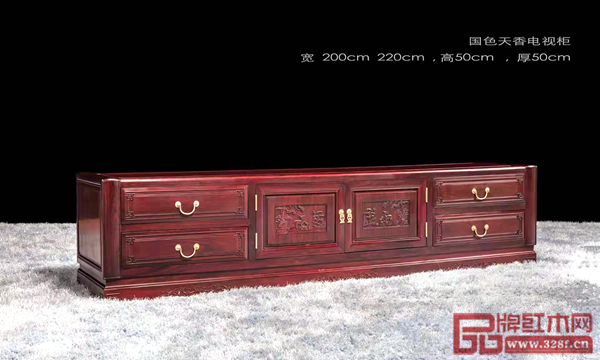 萬盛宇東非酸枝《國色天香電視柜》 萬盛宇東非酸枝《國色天香電視柜》