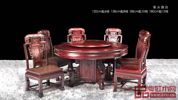 萬盛宇東非酸枝《象頭圓臺》 萬盛宇東非酸枝《象頭圓臺》