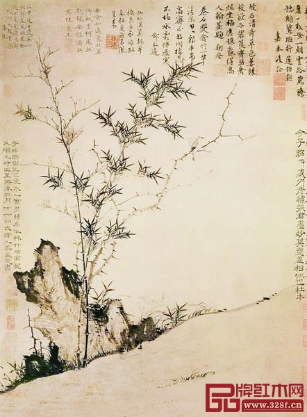 元 張彥輔《棘竹幽禽圖》 泰和園“當代君子”椅情 元 張彥輔《棘竹幽禽圖》 泰和園“當代君子”椅情