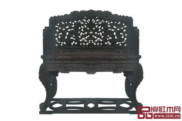 清乾隆 紫檀云龍紋寶座