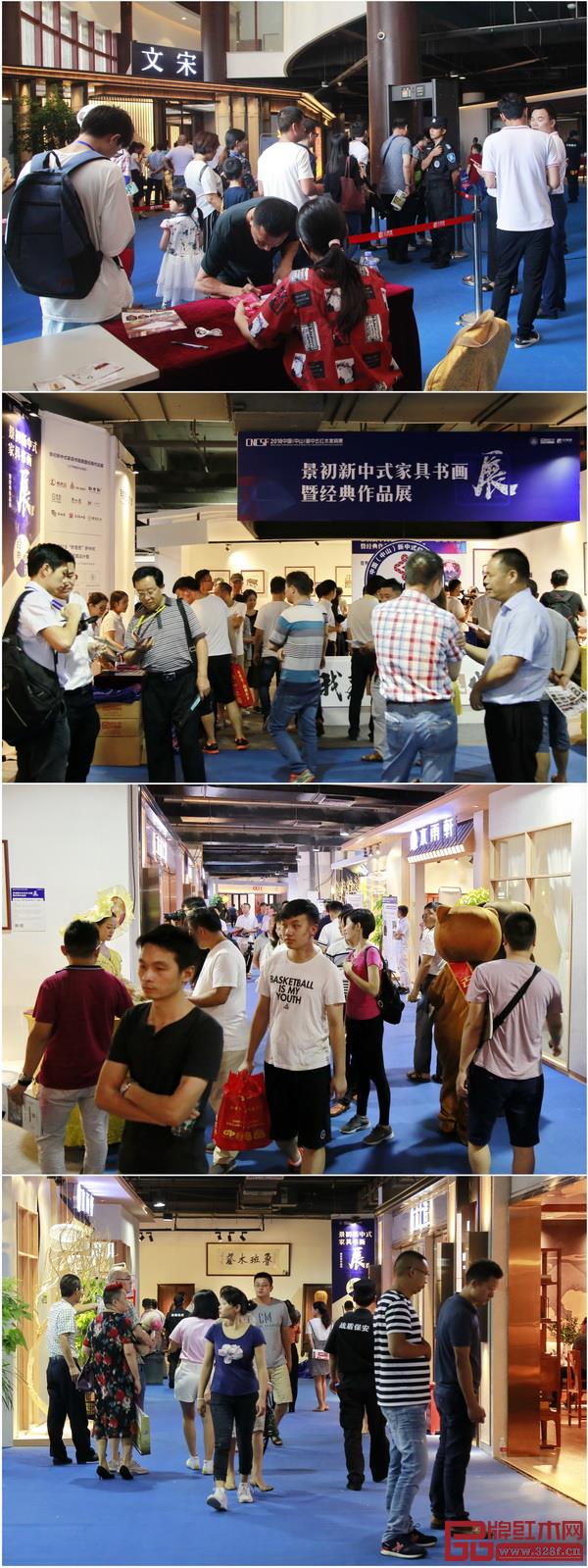 第三屆新中式紅木家具展暨優(yōu)選中式紅木家具采購節(jié)將聚合全國各地的品牌企業(yè)、經(jīng)銷商、設(shè)計師等，搭建全產(chǎn)業(yè)鏈，以超高轉(zhuǎn)化率助力品牌拓展市場（圖為2018新中式紅木家具展現(xiàn)場人氣火爆）