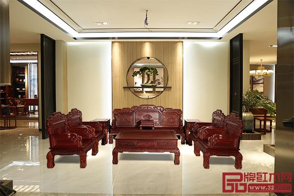 飛龍紅木《靈芝沙發(fā)》雍容高雅，新穎別致