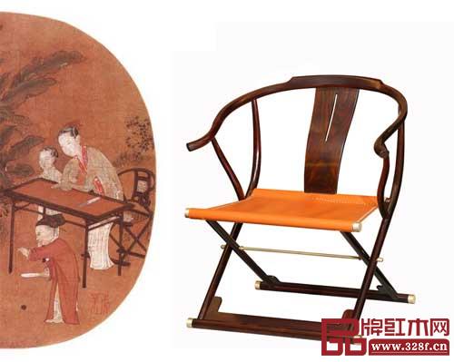 東成文宋《交椅》與《蕉蔭擊球圖》中的交椅神似 東成文宋《交椅》與《蕉蔭擊球圖》中的交椅神似