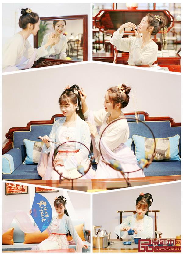 在紅木家具打造的中式場(chǎng)景中感受漢服的魅力 在紅木家具打造的中式場(chǎng)景中感受漢服的魅力