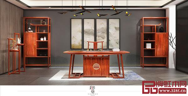 印巷森刻刺猬紫檀新中式《喜上梅梢》茶臺 印巷森刻刺猬紫檀新中式《喜上梅梢》茶臺