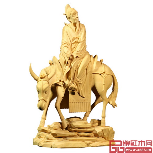 林慶財木雕作品——黃楊木雕《仙道》，該作品現(xiàn)收藏于中國國家博物館