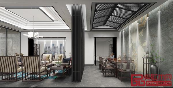 司設(shè)房新中式展廳空間設(shè)計(jì)中的留白,也稱為負(fù)空間,并不一定是白色,而是為了舒適的視覺(jué)對(duì)象和審美需求,創(chuàng)造出一個(gè)強(qiáng)大的視覺(jué)焦點(diǎn),并為它帶來(lái)呼吸的空間 司設(shè)房新中式展廳空間設(shè)計(jì)中的留白,也稱為負(fù)空間,并不一定是白色,而是為了舒適的視覺(jué)對(duì)象和審美需求,創(chuàng)造出一個(gè)強(qiáng)大的視覺(jué)焦點(diǎn),并為它帶來(lái)呼吸的空間