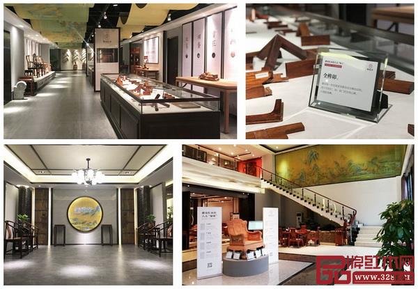 雅宋紅木展廳文化融入《千里江山圖》，體現(xiàn)出追求宋代美學(xué)的品牌定位