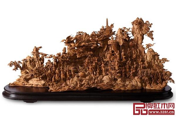 林慶財大師木雕作品——檀香木雕《媽祖巡游》