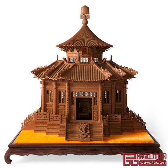 林慶財大師木雕作品——檀香木雕《萬春亭》