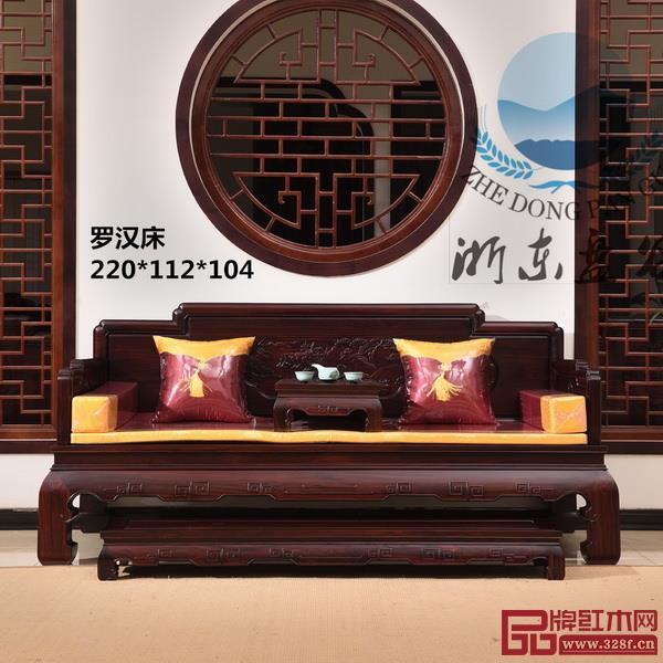 盤谷紅木闊葉黃檀羅漢床 盤谷紅木闊葉黃檀羅漢床