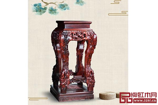 云工獎”金獎獲獎作品《華夏至尊滿工夔龍紋酸枝清式花幾》 云工獎”金獎獲獎作品《華夏至尊滿工夔龍紋酸枝清式花幾》