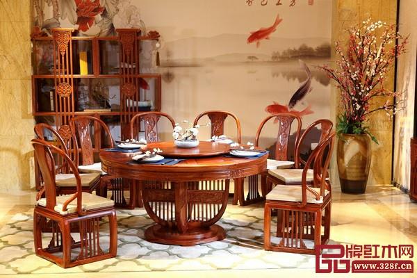 華行紅木《煙柳畫橋圓臺（2號餐椅）》