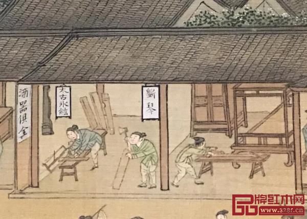 圖12明仇英《清明上河圖》中的圓角柜 圖12明仇英《清明上河圖》中的圓角柜