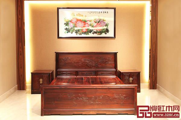 富寶軒紅木-老撾大紅酸枝孔雀高低床 富寶軒紅木-老撾大紅酸枝孔雀高低床