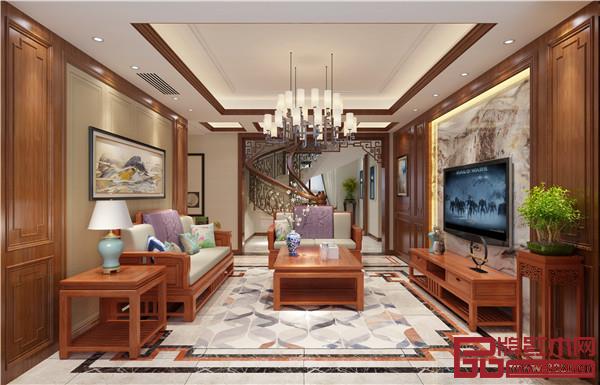 雙洋紅木中式家裝客廳效果 雙洋紅木中式家裝客廳效果