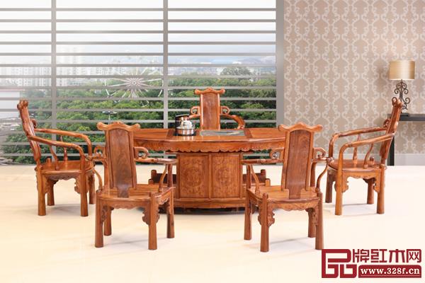 華欽紅木《腰型茶臺》 華欽紅木《腰型茶臺》