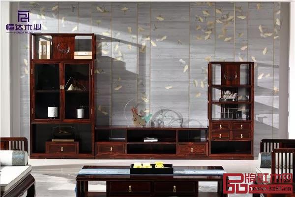 恒達(dá)木業(yè)——闊葉黃檀詩韻三組合廳柜 恒達(dá)木業(yè)——闊葉黃檀詩韻三組合廳柜