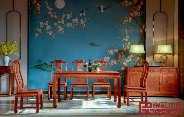 雅宋紅木《明月方形餐臺》