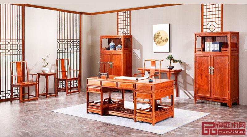 東成紅木 緬甸花梨紅木書(shū)桌 東成紅木 緬甸花梨紅木書(shū)桌