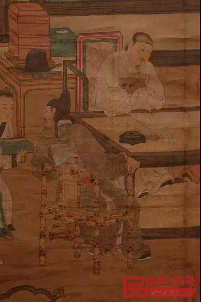 杜堇 十八學(xué)士圖(局部) 湘妃竹玫瑰椅 杜堇 十八學(xué)士圖(局部) 湘妃竹玫瑰椅