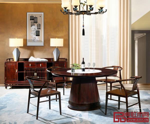  東成·文宋黑酸枝（闊葉黃檀）“知境”1.38米圓臺