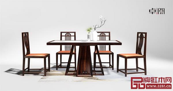  卓閱新中式闊葉黃檀餐桌