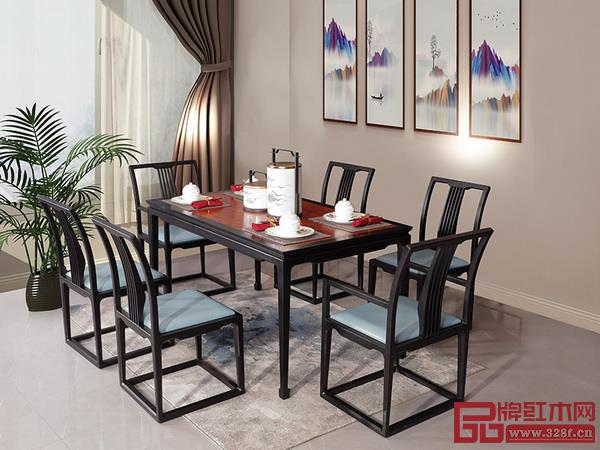  海強·東方之信刺猬紫檀“驚鴻系列”餐桌