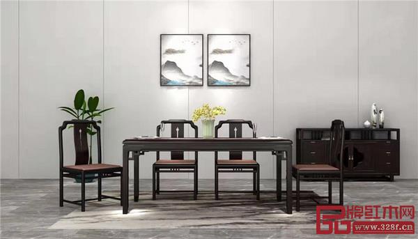  新明紅木·墨語印尼黑酸枝（闊葉黃檀）餐桌