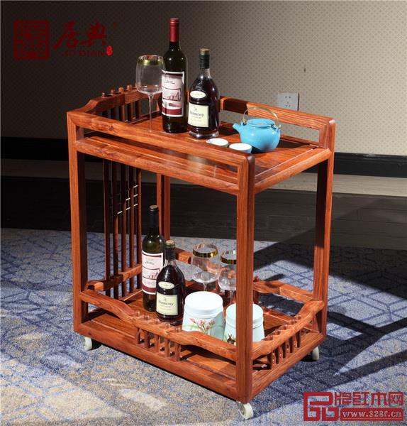 居典紅木刺猬紫檀“悅幾”餐車