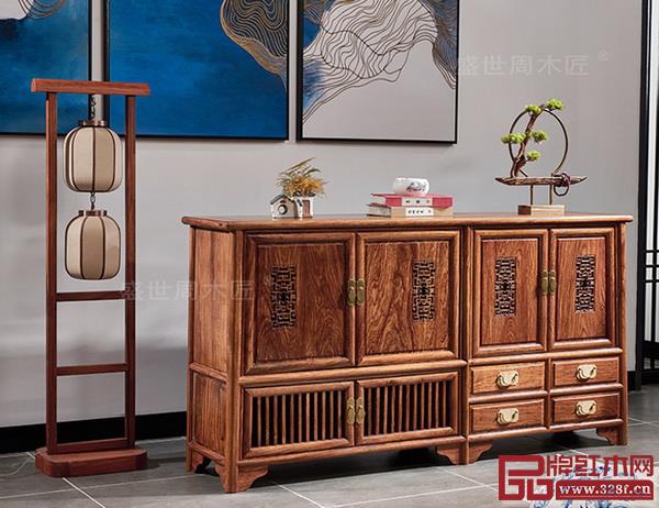  盛世周木匠刺猬紫檀1.7米“明風(fēng)”餐邊柜