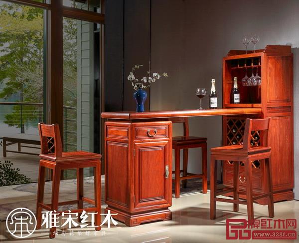  雅宋紅木緬甸花梨“春下”紅酒柜
