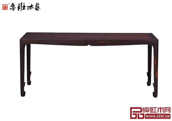  魯班木藝大紅酸枝宋式卷珠足畫桌