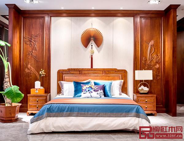 浙江省卓木王紅木家俱有限公司《東境臥室空間中式大床》 浙江省卓木王紅木家俱有限公司《東境臥室空間中式大床》