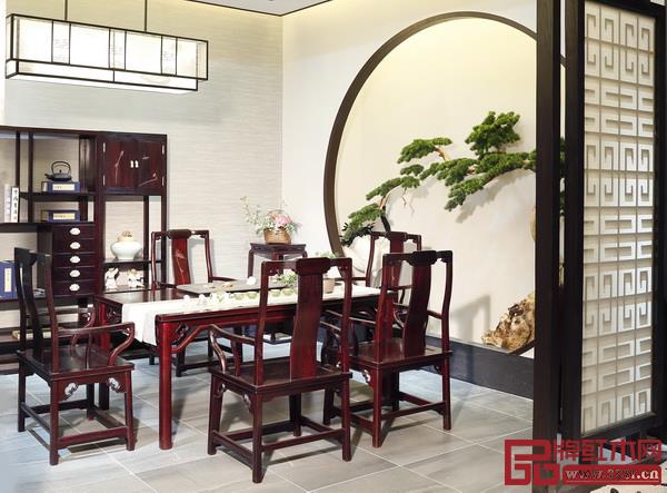 中山市紅寶軒紅木家具有限公司《荷塘月色茶臺(tái)》 中山市紅寶軒紅木家具有限公司《荷塘月色茶臺(tái)》