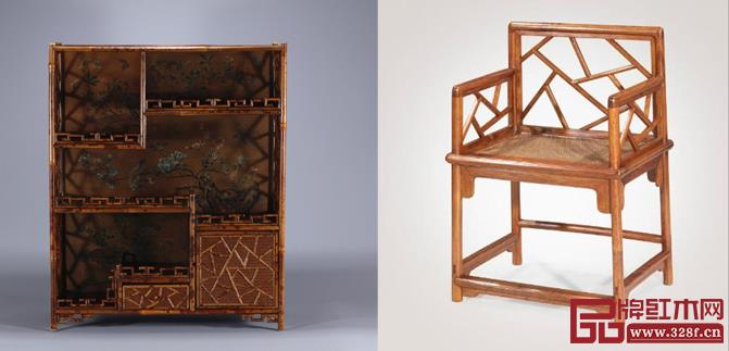  清湘妃竹茶棚    攢冰裂紋玫瑰椅