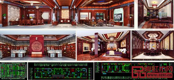 御乾堂紅木四合院裝修設(shè)計(jì)效果圖