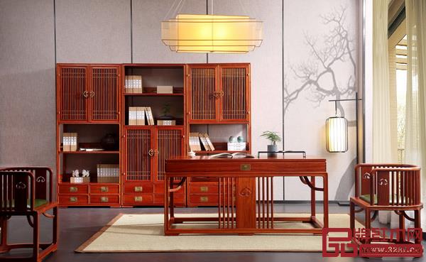 國壽紅木·世外桃源緬甸花梨“明軒”書房系列 國壽紅木·世外桃源緬甸花梨“明軒”書房系列