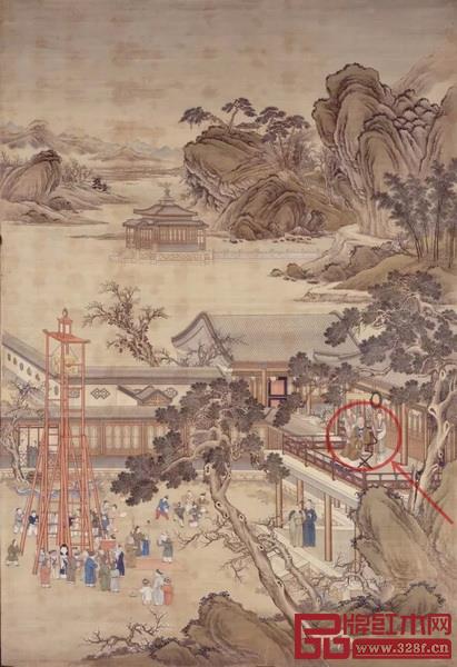 清 郎世寧 乾隆帝元宵行樂圖·局部 縱302厘米 橫204.3厘米 絹 清 郎世寧 乾隆帝元宵行樂圖·局部 縱302厘米 橫204.3厘米 絹
