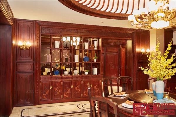 木緣紅木高端私人定制樣板間——餐廳空間一角 木緣紅木高端私人定制樣板間——餐廳空間一角