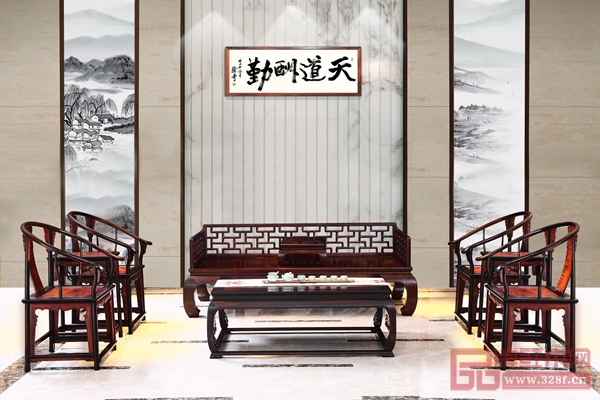 醉木苑紅木《曲尺羅漢床配圈椅》 醉木苑紅木《曲尺羅漢床配圈椅》