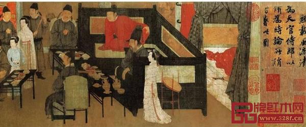 《韓熙載夜宴圖》中的三屏風(fēng)床榻 《韓熙載夜宴圖》中的三屏風(fēng)床榻