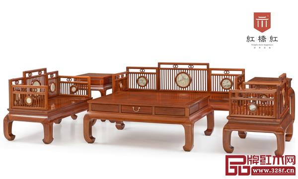 紅橋紅嵌云石明式六件套沙發(fā) 紅橋紅嵌云石明式六件套沙發(fā)