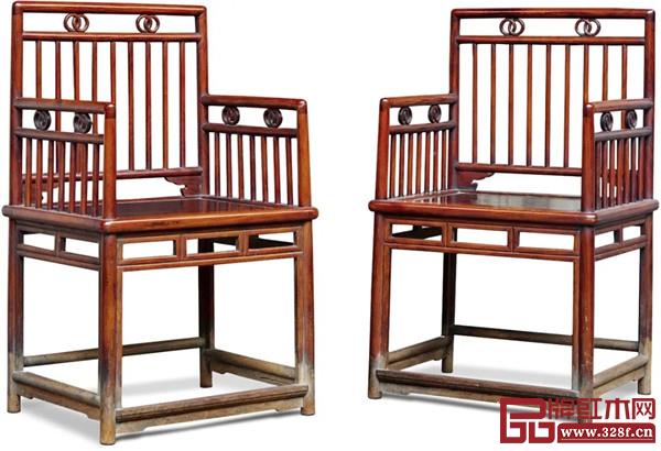 清?黃花梨玫瑰椅一對(duì) 清?黃花梨玫瑰椅一對(duì)
