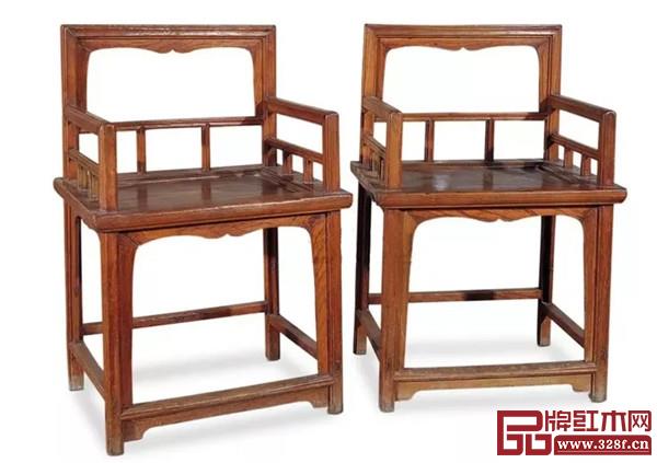 清早期 榆木玫瑰椅 一對(duì) 清早期 榆木玫瑰椅 一對(duì)